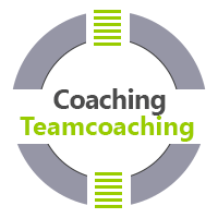 Coaching Aschaffenburg - das Bild besteht aus einem weiÃŸen und grauen Kreis, der graue Kreis wird horizontal durch einen weiÃŸen Balken durchbrochen. In diesem Symbol steht der Text Coaching Teamcoaching